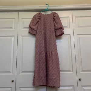 Puff sleeve midi dress